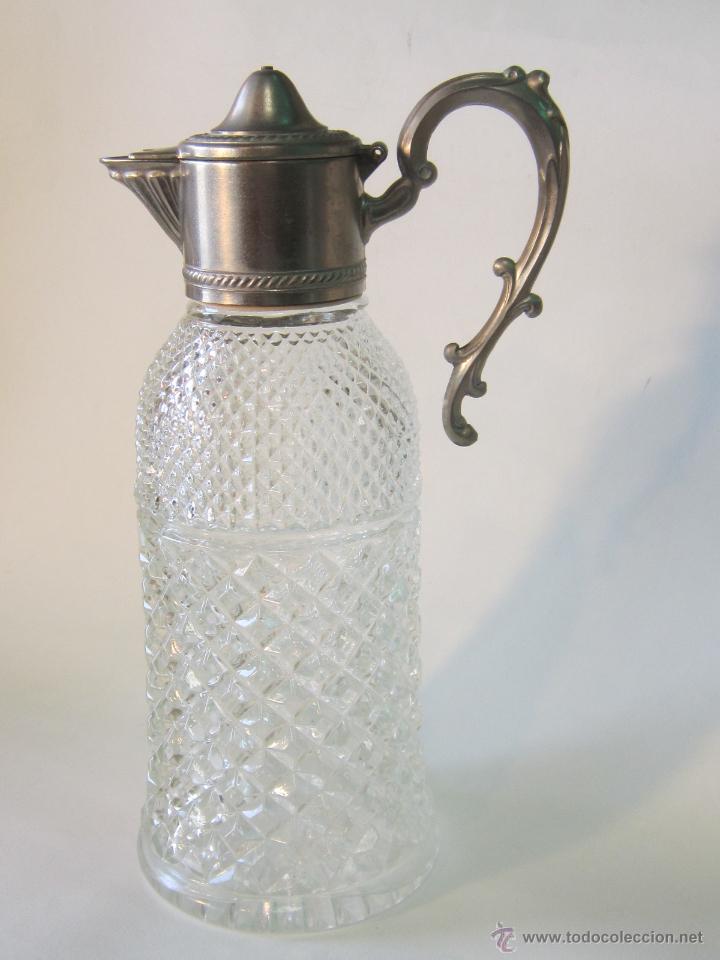 Antig&uuml;edades: BOTELLA DE CRISTAL Y METAL PLATEADO - Foto 6