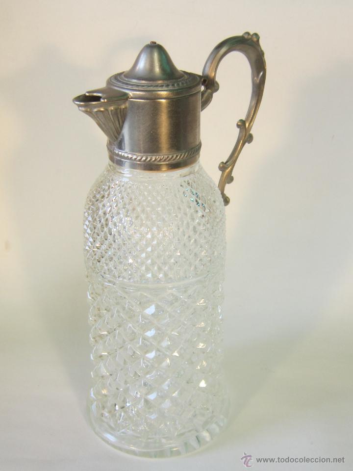 Antig&uuml;edades: BOTELLA DE CRISTAL Y METAL PLATEADO - Foto 7