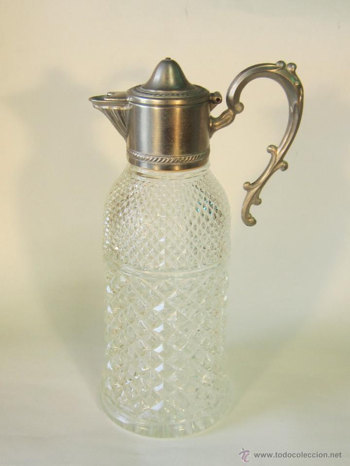 Antig&uuml;edades: BOTELLA DE CRISTAL Y METAL PLATEADO - Foto 9