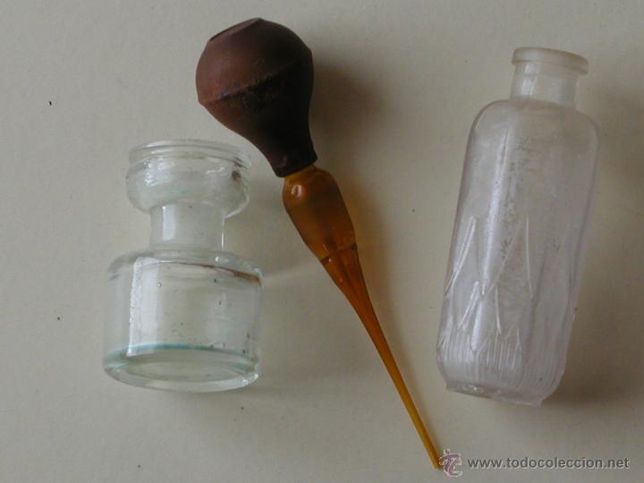 Antiques: DOS TARRITOS Y CUENTAGOTAS EN CRISTAL. ANTIGUOS.