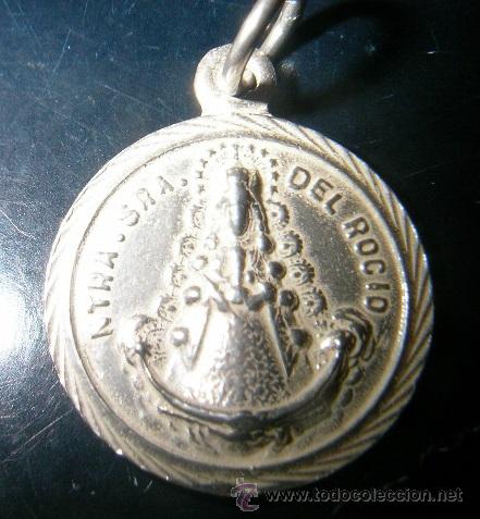 Antig&uuml;edades: medalla virgen del rocio en plata de ley - 20mm - Foto 1
