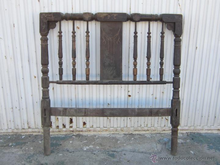 Antig&uuml;edades: CBEZAL Y PIEZERO DE CAMA ANTIGUA DE MADERA - Foto 4