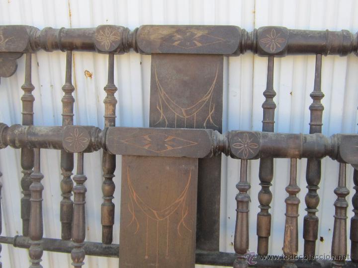 Antig&uuml;edades: CBEZAL Y PIEZERO DE CAMA ANTIGUA DE MADERA - Foto 5