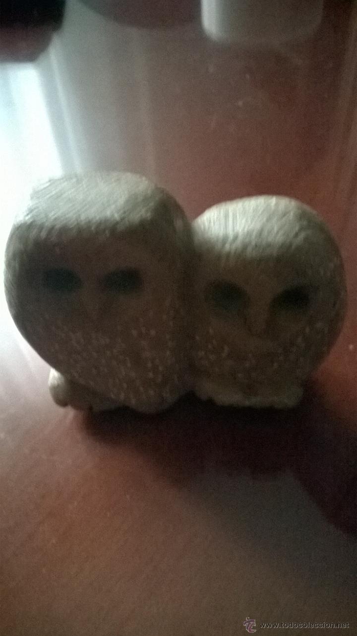 Antig&uuml;edades: PAREJA DE BUHOS EN PIEDRA TALLADA - Foto 3