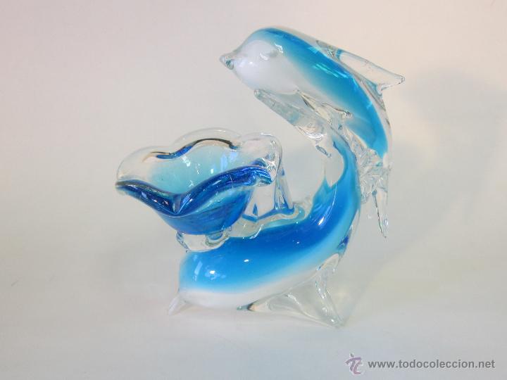 Antig&uuml;edades: FIGURA DE DELFINES EN CRISTAL DE MURANO - Foto 5