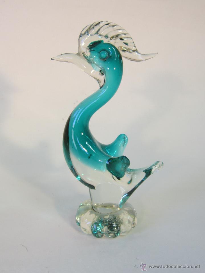 Antig&uuml;edades: FIGURA DE GALLO EN CRISTAL DE MURANO - Foto 1