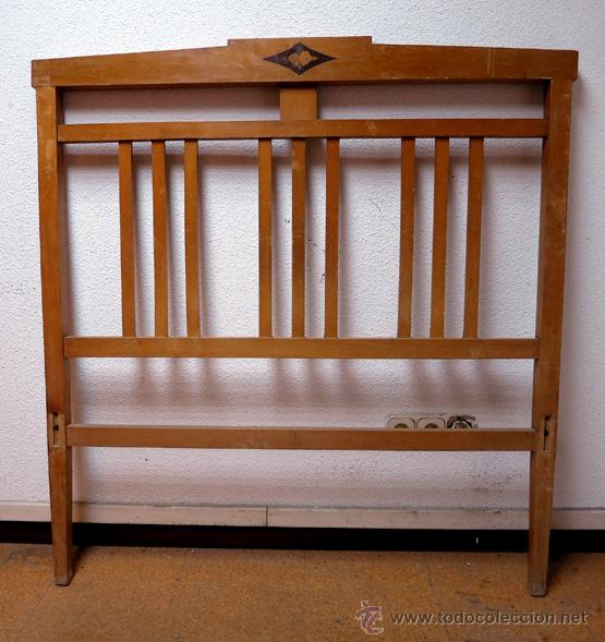 Antig&uuml;edades: PAREJA DE CABECEROS ART DECO MADERA DE HALLA - Foto 2