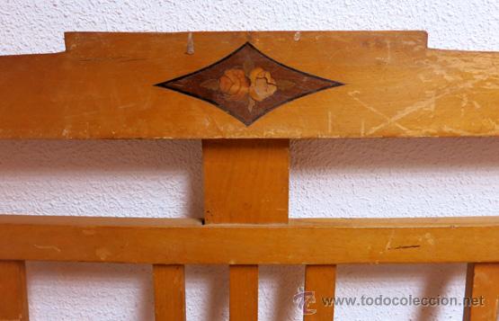 Antig&uuml;edades: PAREJA DE CABECEROS ART DECO MADERA DE HALLA - Foto 3