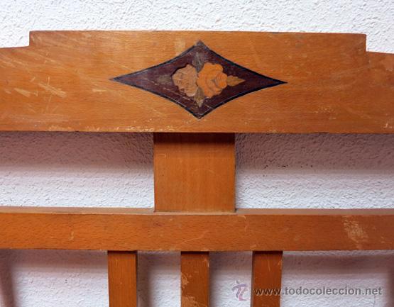 Antig&uuml;edades: PAREJA DE CABECEROS ART DECO MADERA DE HALLA - Foto 4