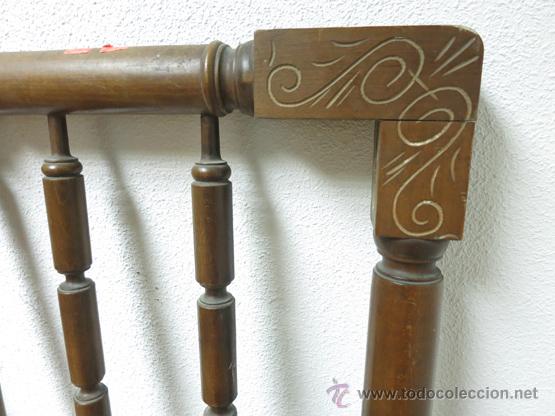 Antig&uuml;edades: CAMA COMPLETA DE HALLA TORNEADA CON DELICADA TALLA - Foto 4