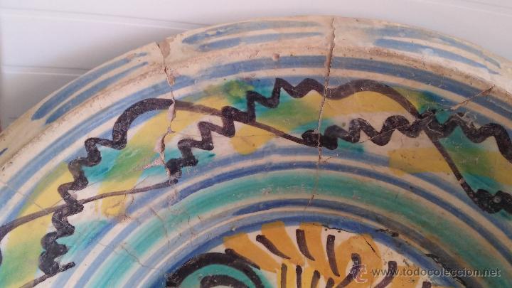 Antigüedades: antiguo lebrillo de triana , pintado a mano - Foto 3 - 47096196