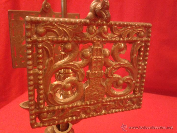 Antig&uuml;edades: L&aacute;mpara de aceite 4 velas de bronce - Foto 4