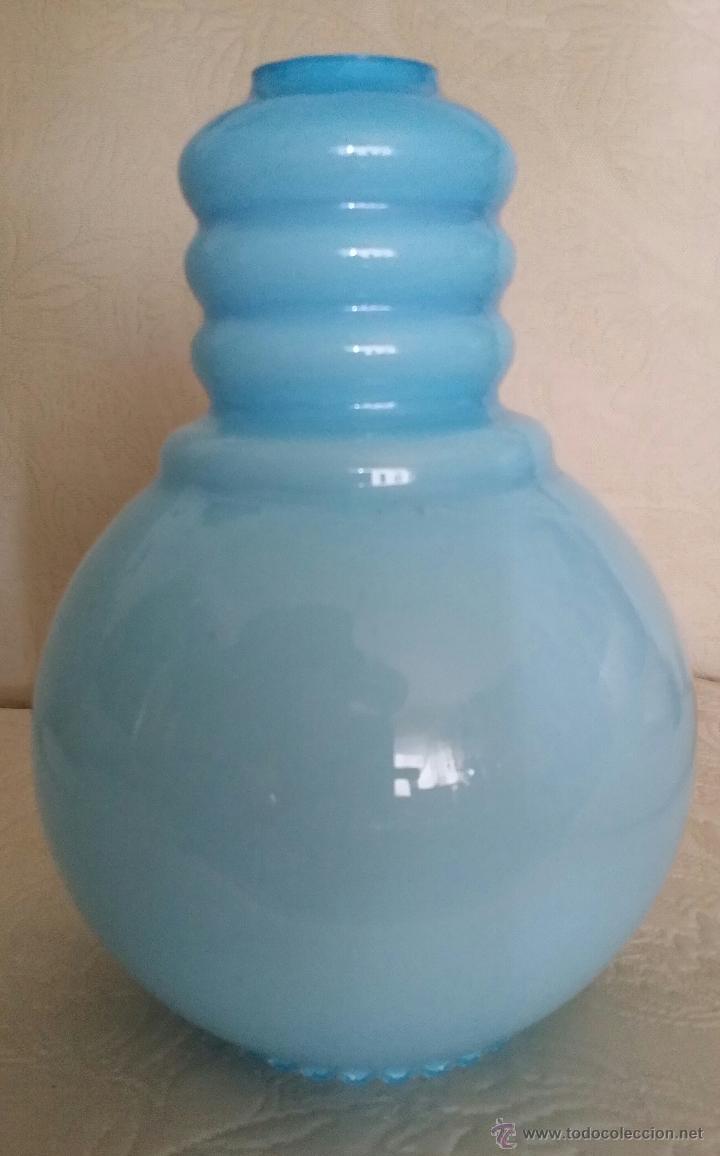 Antig&uuml;edades: Tulipa l&aacute;mpara de opalina azul - Foto 4