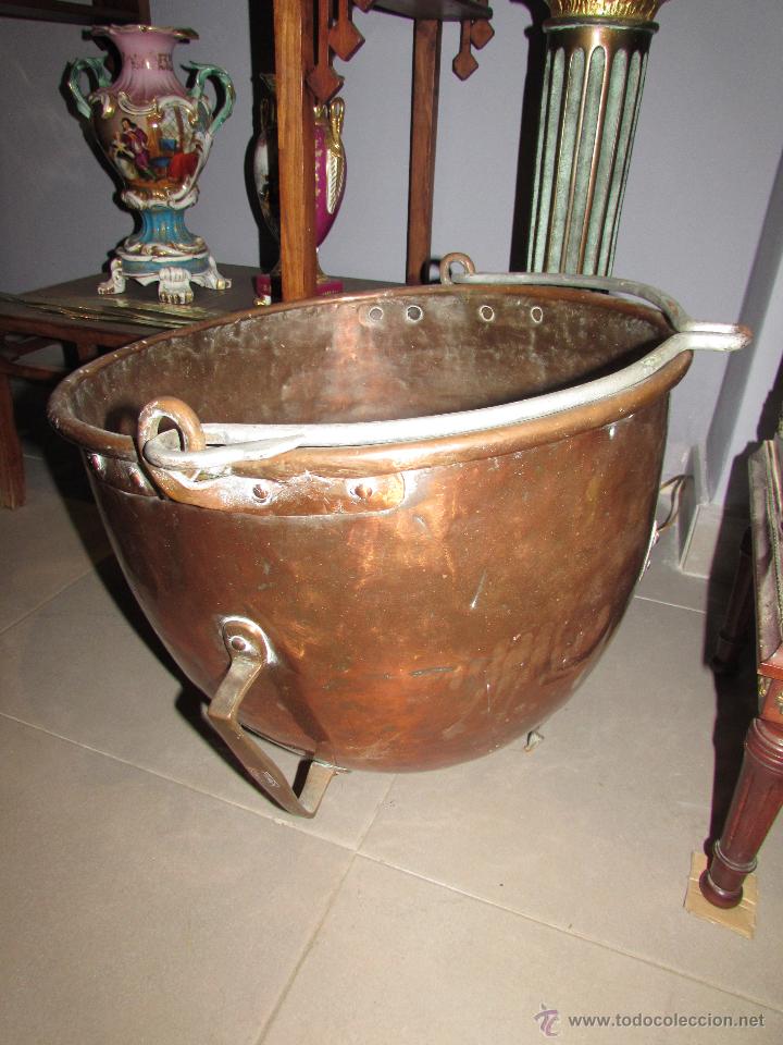 Antig&uuml;edades: ENORME OLLA-BALANZA ANTIGUA DE COBRE - Foto 1