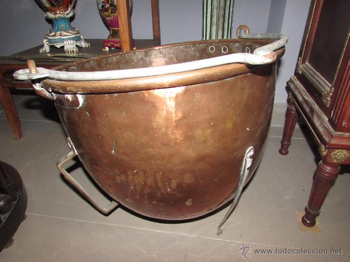 Antig&uuml;edades: ENORME OLLA-BALANZA ANTIGUA DE COBRE - Foto 4