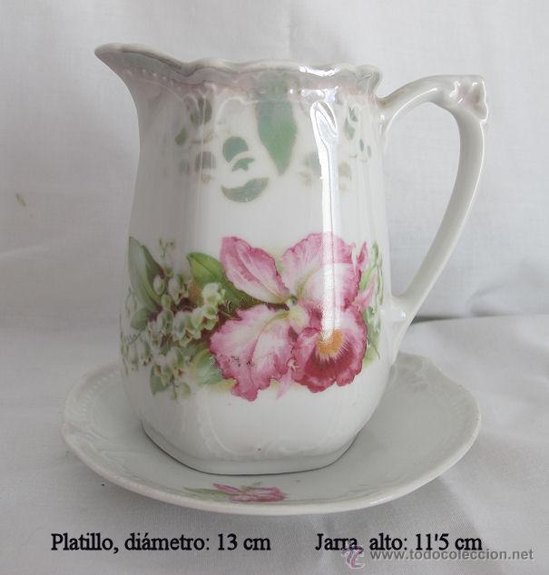 Antig&uuml;edades: JARRA LECHERA ANTIGUA ORQUIDEAS NUMERADA - Foto 1