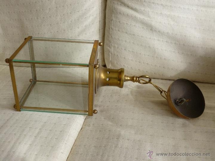 Antig&uuml;edades: L&aacute;mpara bronce dorado - Foto 5