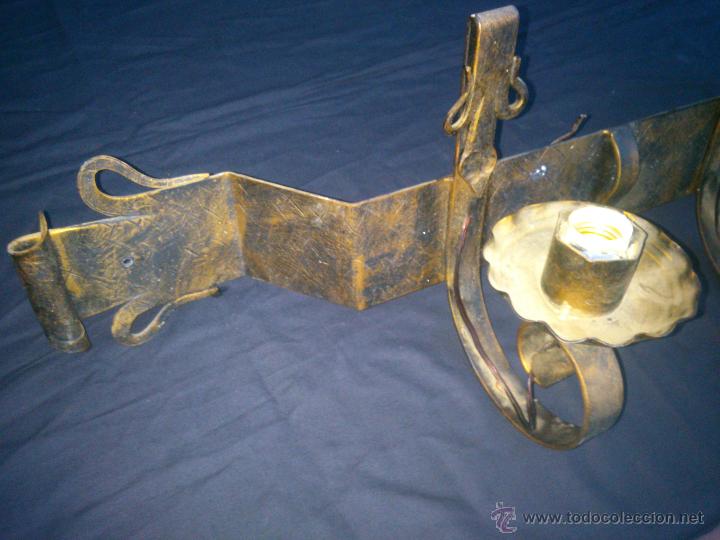 Antig&uuml;edades: RUSTICO APLIQUE DE FORJA DOS LUCES. DE PARED - Foto 4