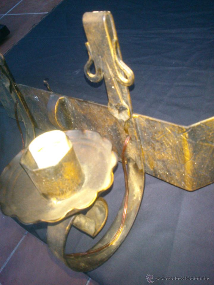 Antig&uuml;edades: RUSTICO APLIQUE DE FORJA DOS LUCES. DE PARED - Foto 7