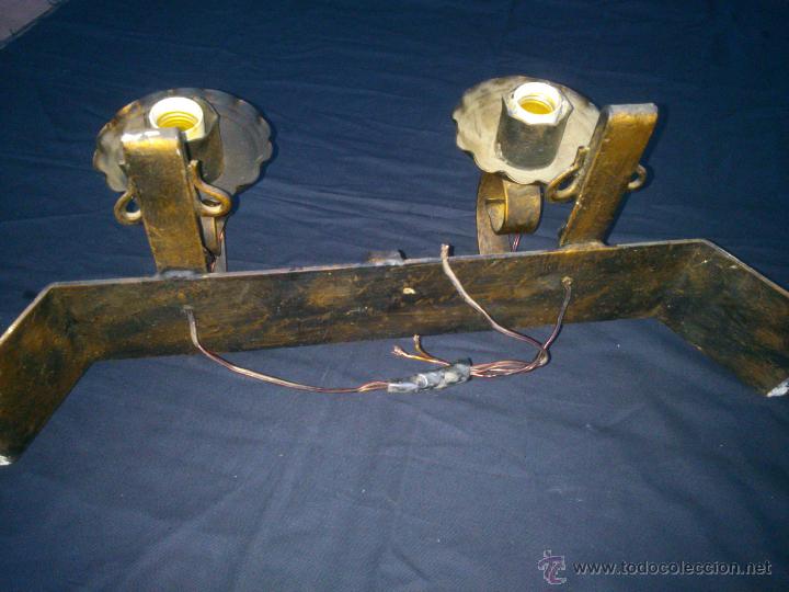Antig&uuml;edades: RUSTICO APLIQUE DE FORJA DOS LUCES. DE PARED - Foto 8