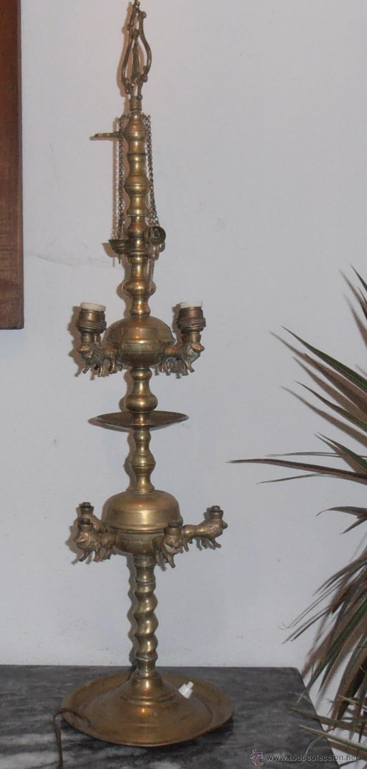Antig&uuml;edades: CANDIL DOBLE, DE COMBUSTION A ACEITE, ELECTRIFICADO - Foto 5