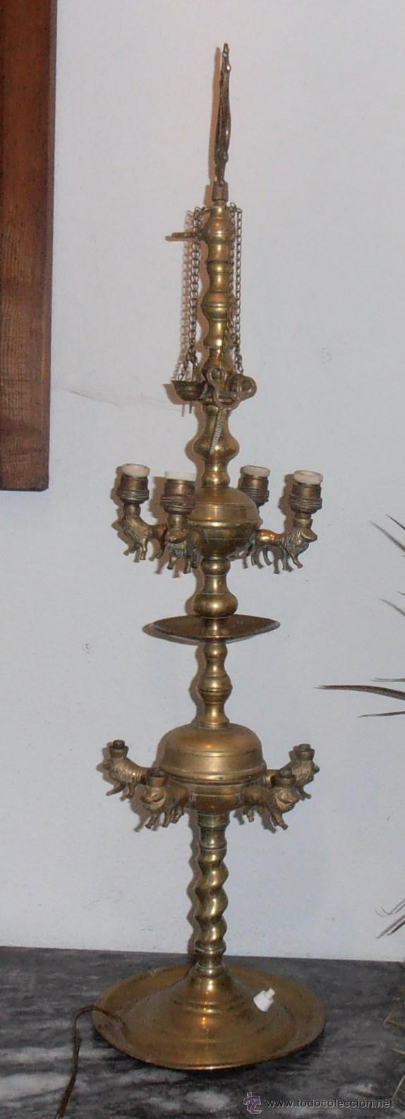 Antig&uuml;edades: CANDIL DOBLE, DE COMBUSTION A ACEITE, ELECTRIFICADO - Foto 6