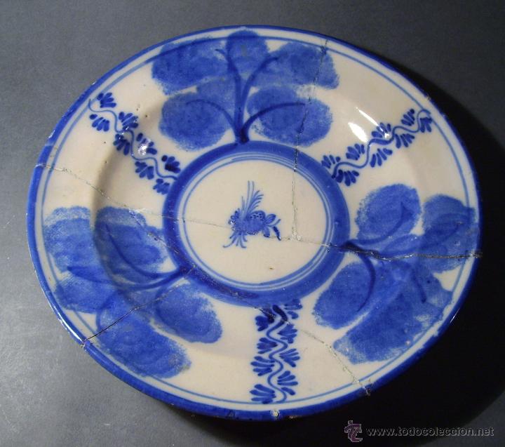 Antig&uuml;edades: PLATO  CER&Aacute;MICA  DE  MANISES  XIX - Foto 1