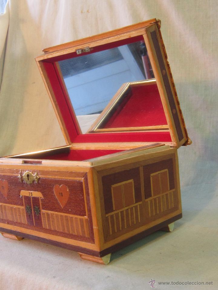 Antig&uuml;edades: CAJA JOYERO EN MADERA CON MARQUETERIA - Foto 3