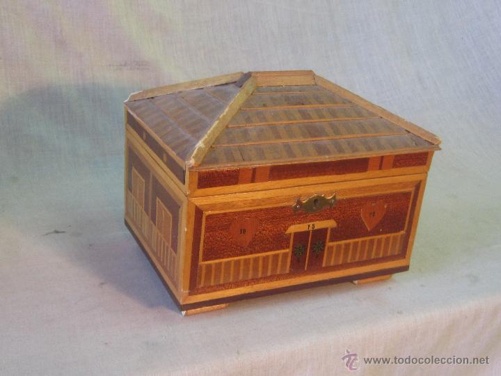 Antig&uuml;edades: CAJA JOYERO EN MADERA CON MARQUETERIA - Foto 5
