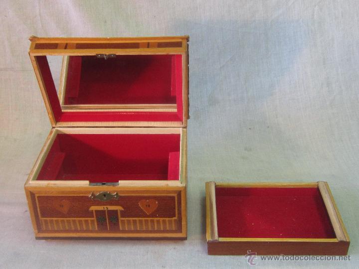 Antig&uuml;edades: CAJA JOYERO EN MADERA CON MARQUETERIA - Foto 7