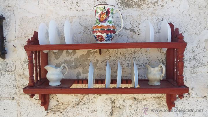 Antig&uuml;edades: antigua platera en madera, - Foto 1