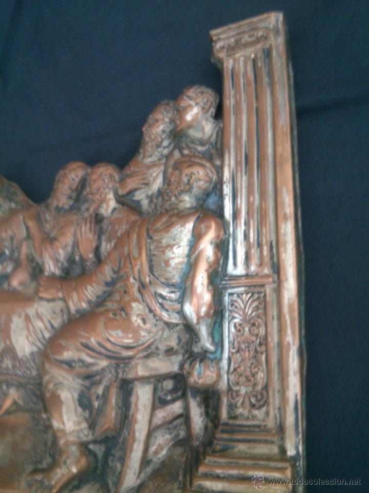 Antig&uuml;edades: PLACA CHAPA EN RELIEVE ULTIMA CENA DE JESUS - Foto 4