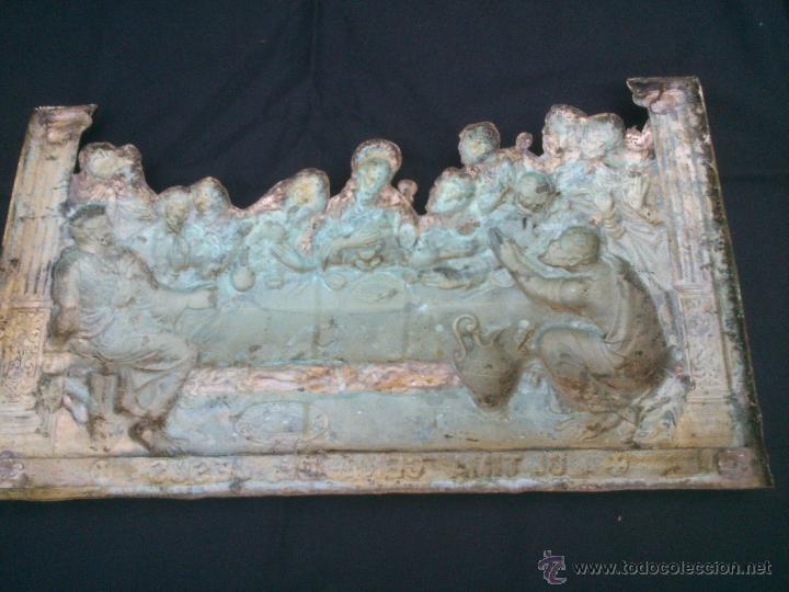 Antig&uuml;edades: PLACA CHAPA EN RELIEVE ULTIMA CENA DE JESUS - Foto 8