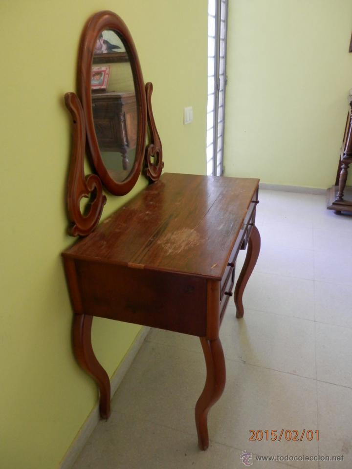 Antig&uuml;edades: tocador caoba isabelino - Foto 3