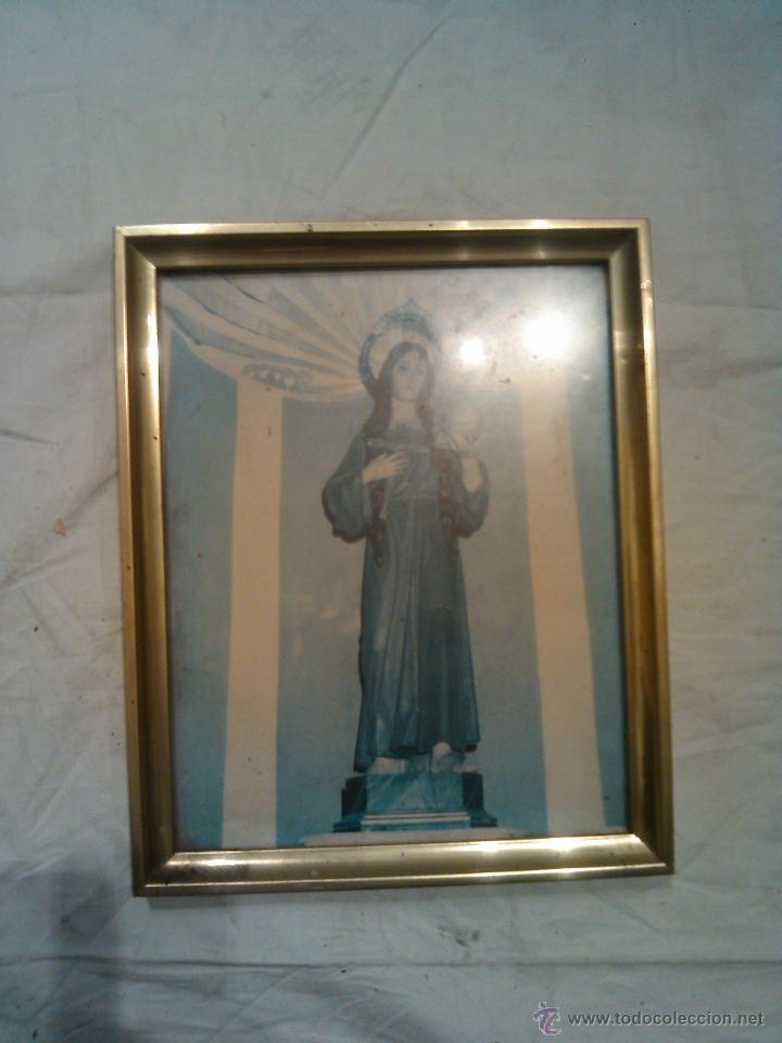 Antig&uuml;edades: IMAGEN DE LA VIRGEN ENMARCADA PARA COLGAR - Foto 1