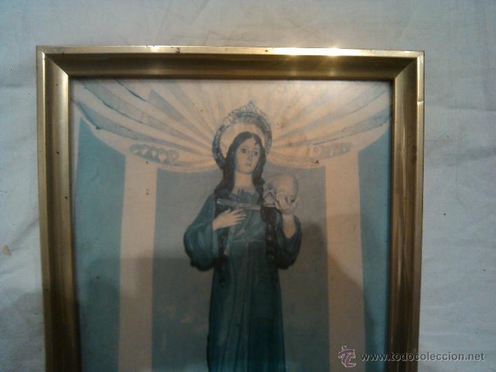 Antig&uuml;edades: IMAGEN DE LA VIRGEN ENMARCADA PARA COLGAR - Foto 2