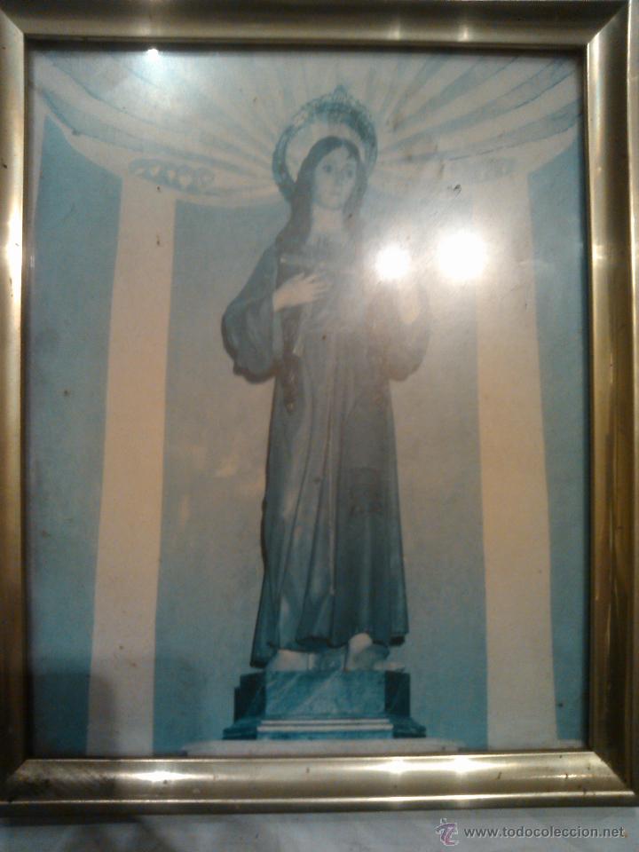 Antig&uuml;edades: IMAGEN DE LA VIRGEN ENMARCADA PARA COLGAR - Foto 3