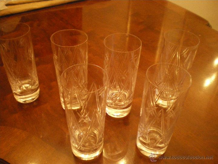 Vasos Tubo De Cristal Tallado Comprar Objetos Cristal Y Vidrio Antiguo En Todocoleccion 47581793 