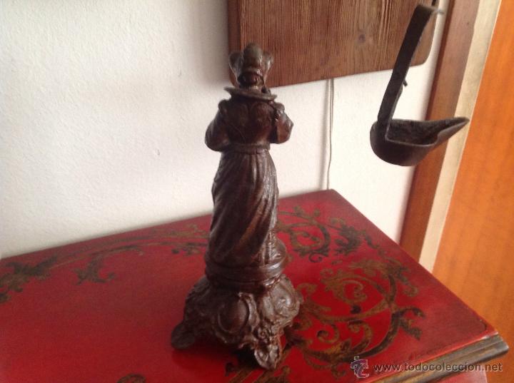 Antig&uuml;edades: FIGURA DAMA DE &Eacute;POCA EN CALAMINA - Foto 2