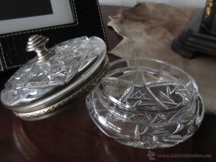 Antig&uuml;edades: caja de cristal tallado y plata - Foto 2