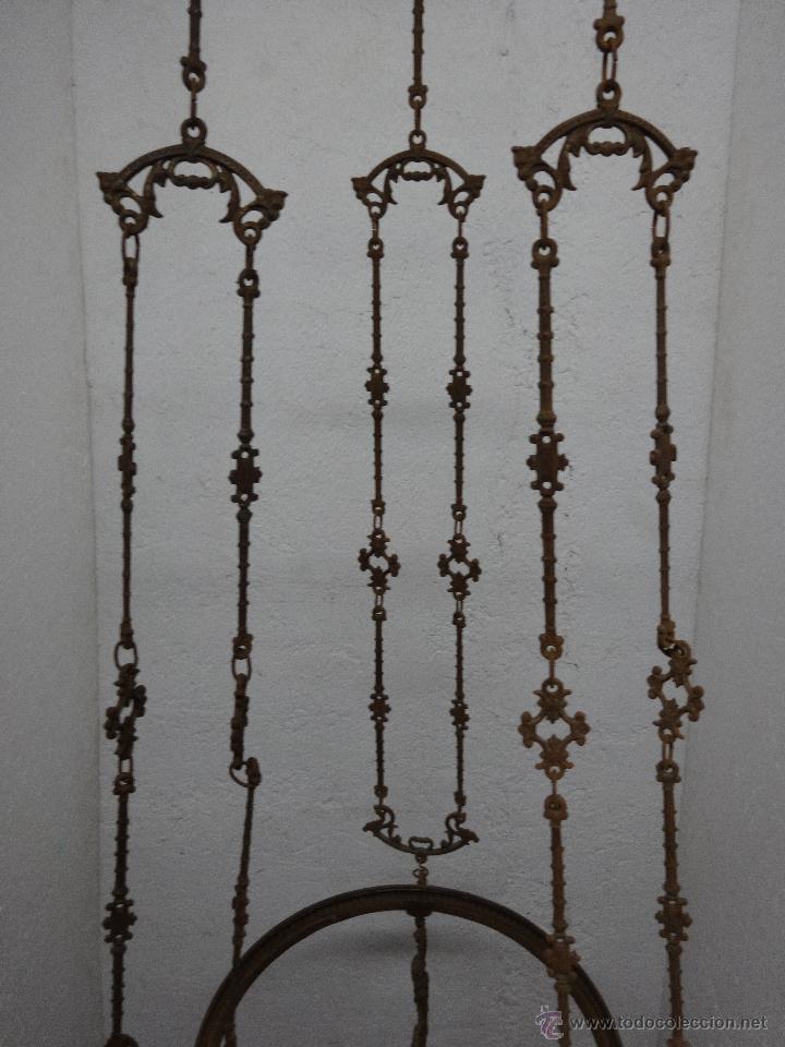 Antig&uuml;edades: L&Aacute;MPARA EN BRONCE CRISTAL OPALINA, DDD 008 - Foto 7
