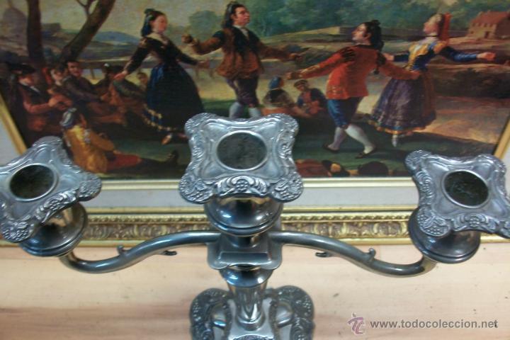 Antig&uuml;edades: ANTIGUO CANDELABRO BA&Ntilde;ADO EN PLATA - Foto 6