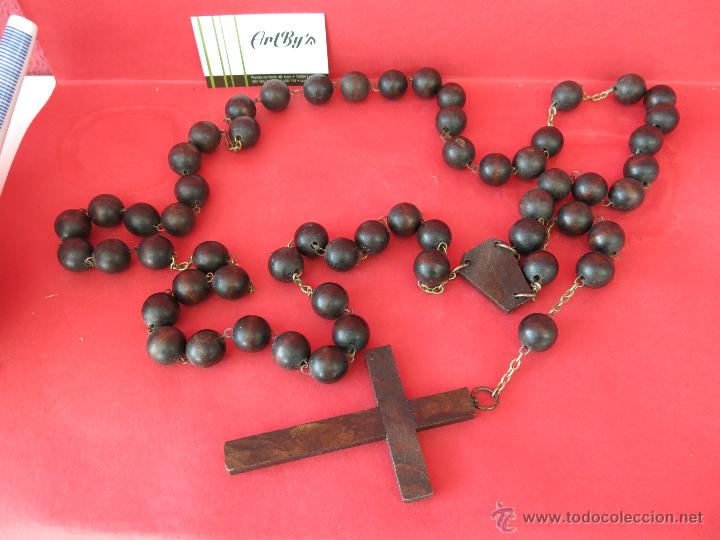 Antig&uuml;edades: Antiguo rosario de madera. - Foto 1