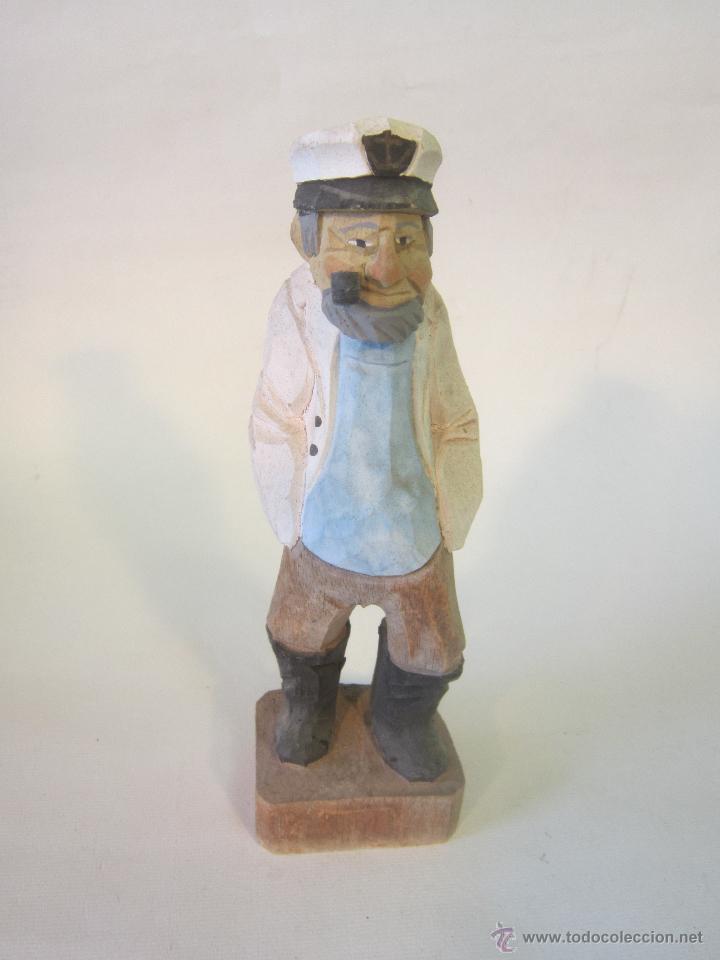 Antiques: TALLA POPULAR PESCADOR EN MADERA