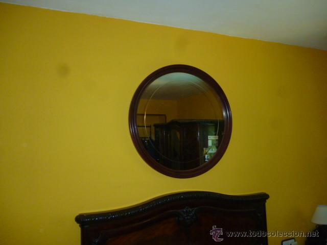 Antig&uuml;edades: ESPEJO DE CAOBA REDONDO 85cm - Foto 1