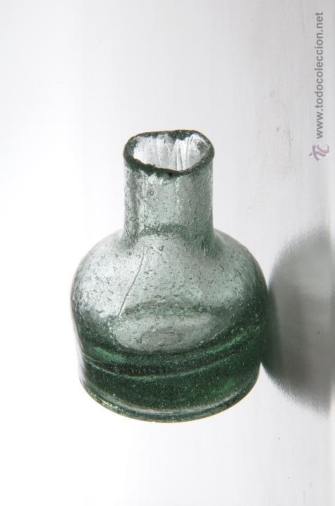 Antig&uuml;edades: ANTIGUO TINTEROEN VIDRIO VERDE - Foto 3