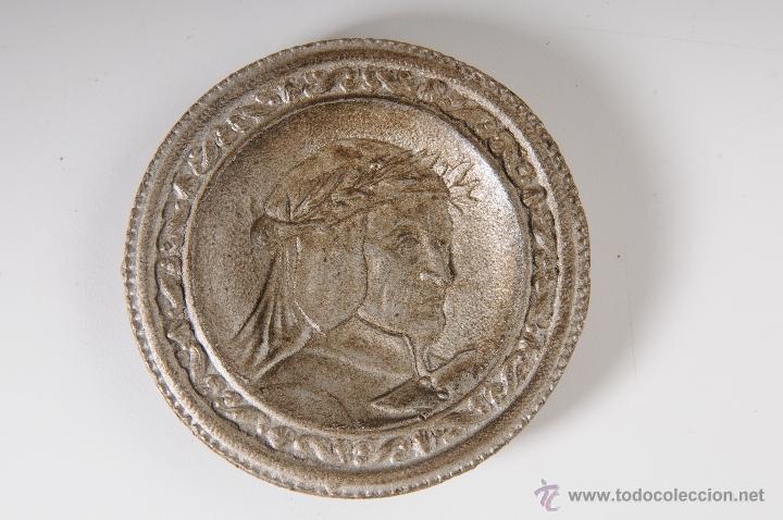 Antig&uuml;edades: PLACA EN ALUMINIO, DANTE ALIGHERI - Foto 1