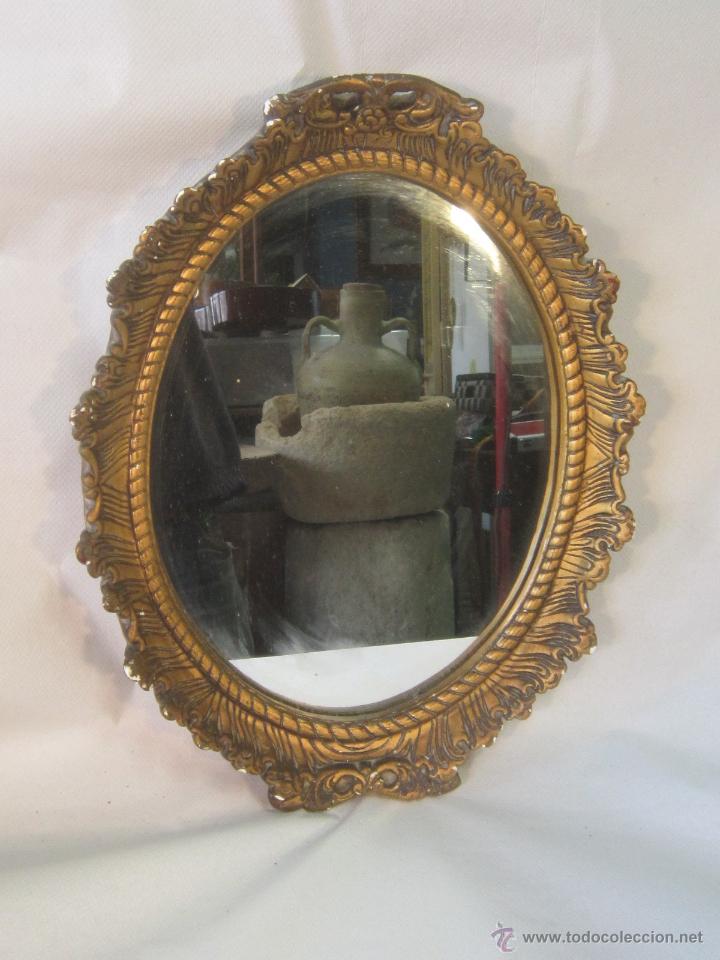 Antig&uuml;edades: ESPEJO ANTIGUO EN ESTUCO CON PAN DE ORO - Foto 2