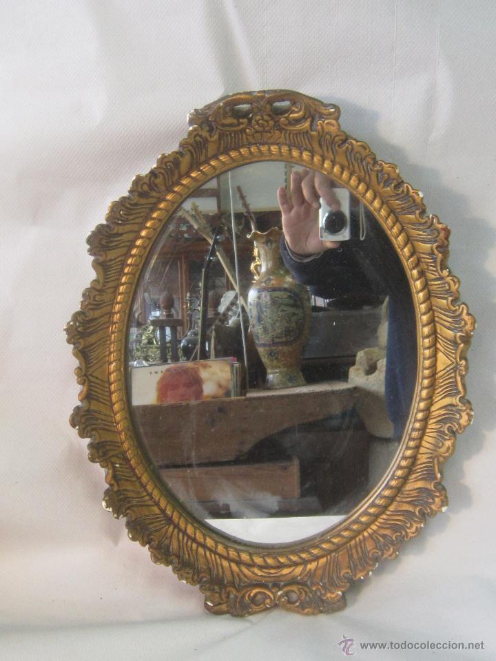 Antig&uuml;edades: ESPEJO ANTIGUO EN ESTUCO CON PAN DE ORO - Foto 3
