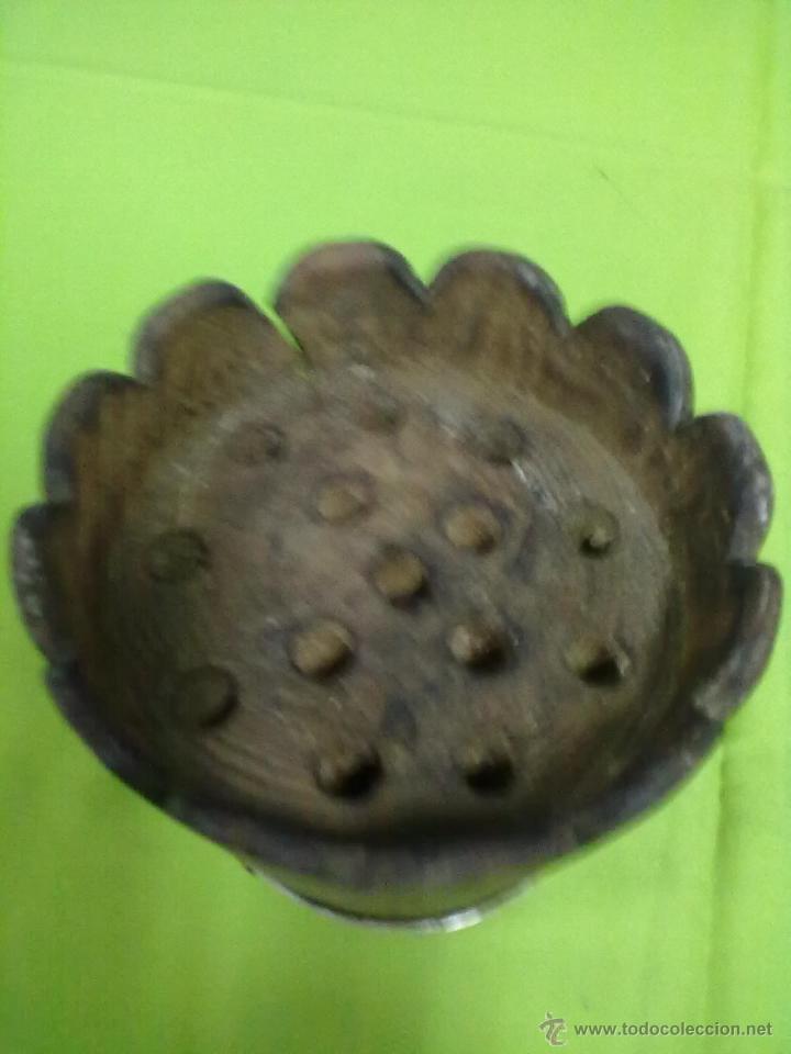 Antig&uuml;edades: TULIPANERO VIOLETERO FLORERO MADERA - Foto 2